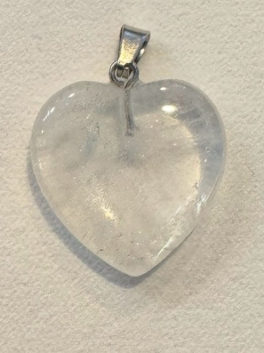 Clear Quartz Heart Shaped Gemstone Pendant